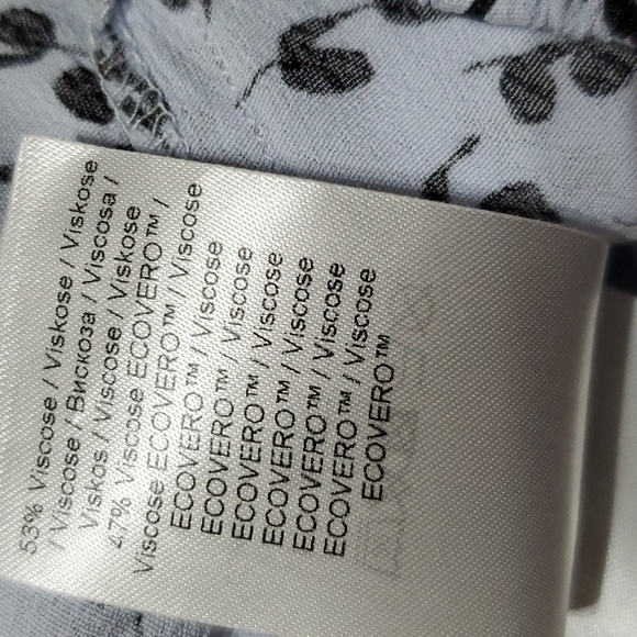 Ganni eco friendly light wide leg pocketed periwinkle floral pants - Picture 9 of 11